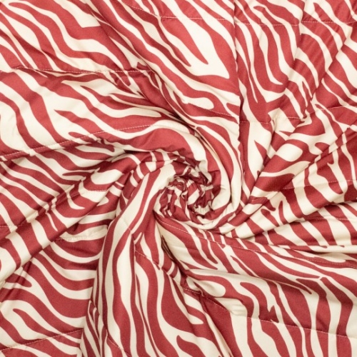 Woven pl quilted waterproof Moos zebra red